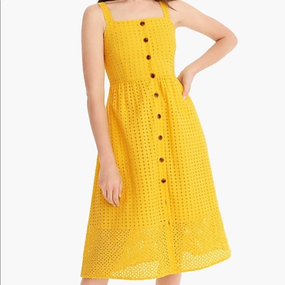 J crew yellow midi sundress new and never worn